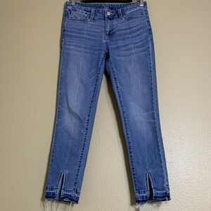 a.n.a Straight Leg Raw Hem Blue Ankle Jeans Size 4